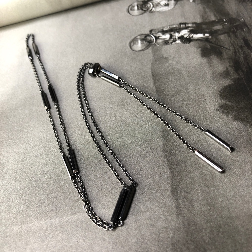 Kendra Scott Gunmetal Adjustable Bolo Necklace